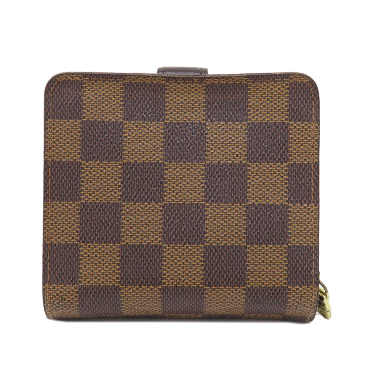LOUIS VUITTON Bifold Wallet M61668 Damier canvas Brown Compact Zip Damier Ebene Women
