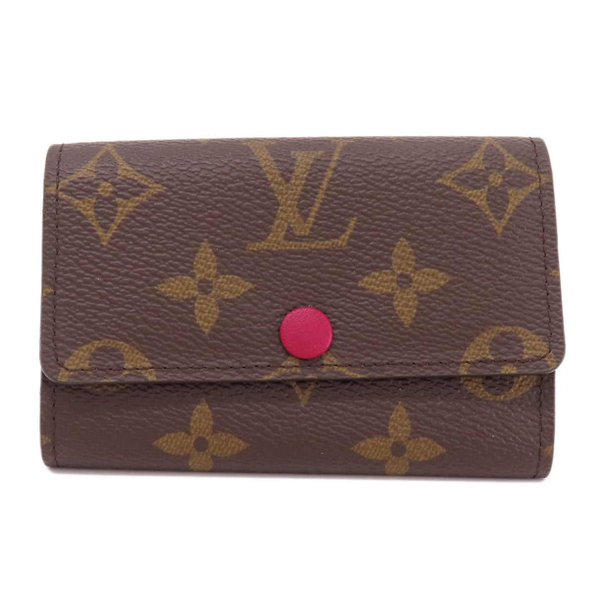 LOUIS VUITTON Key case Key holder  M60701 Monogram canvas Brown Multicles6 Monogram Fuchsia