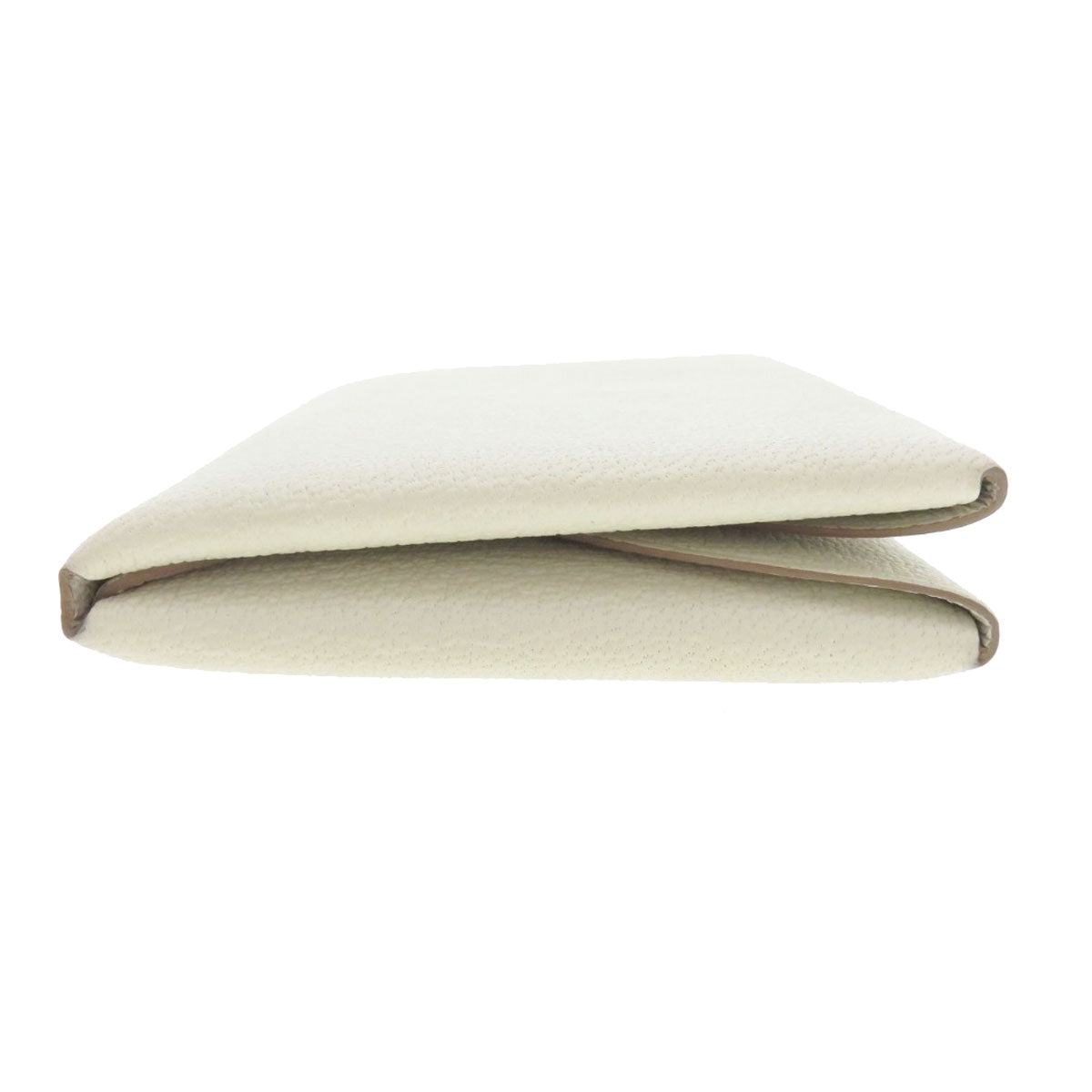 HERMES Card Case Shave white Calvi Duo Chevre Women
