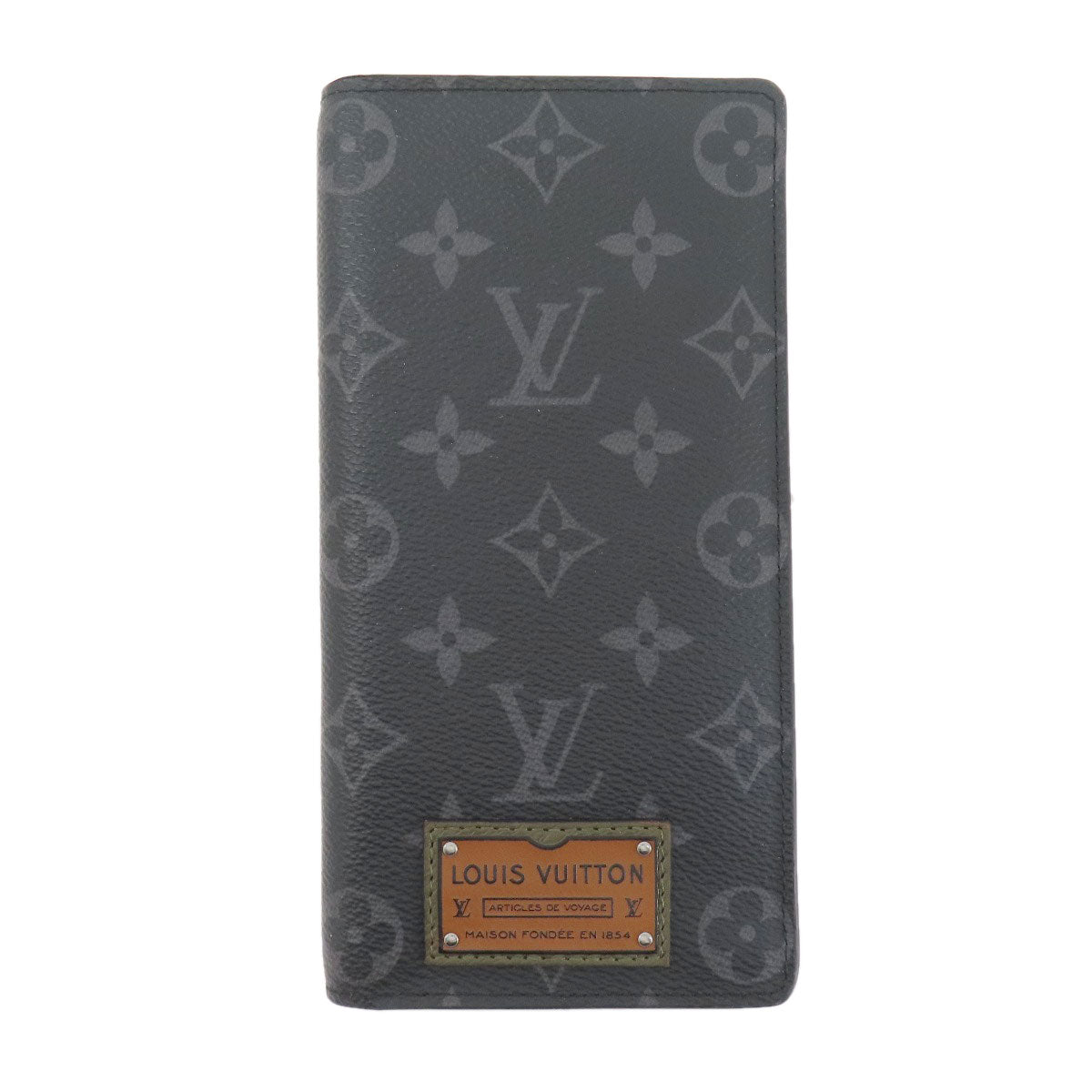 LOUIS VUITTON Long Wallet Purse M69260 Monogram Eclipse black Portefeuilleã»Brazza Gaston Label Monogram Eclipse