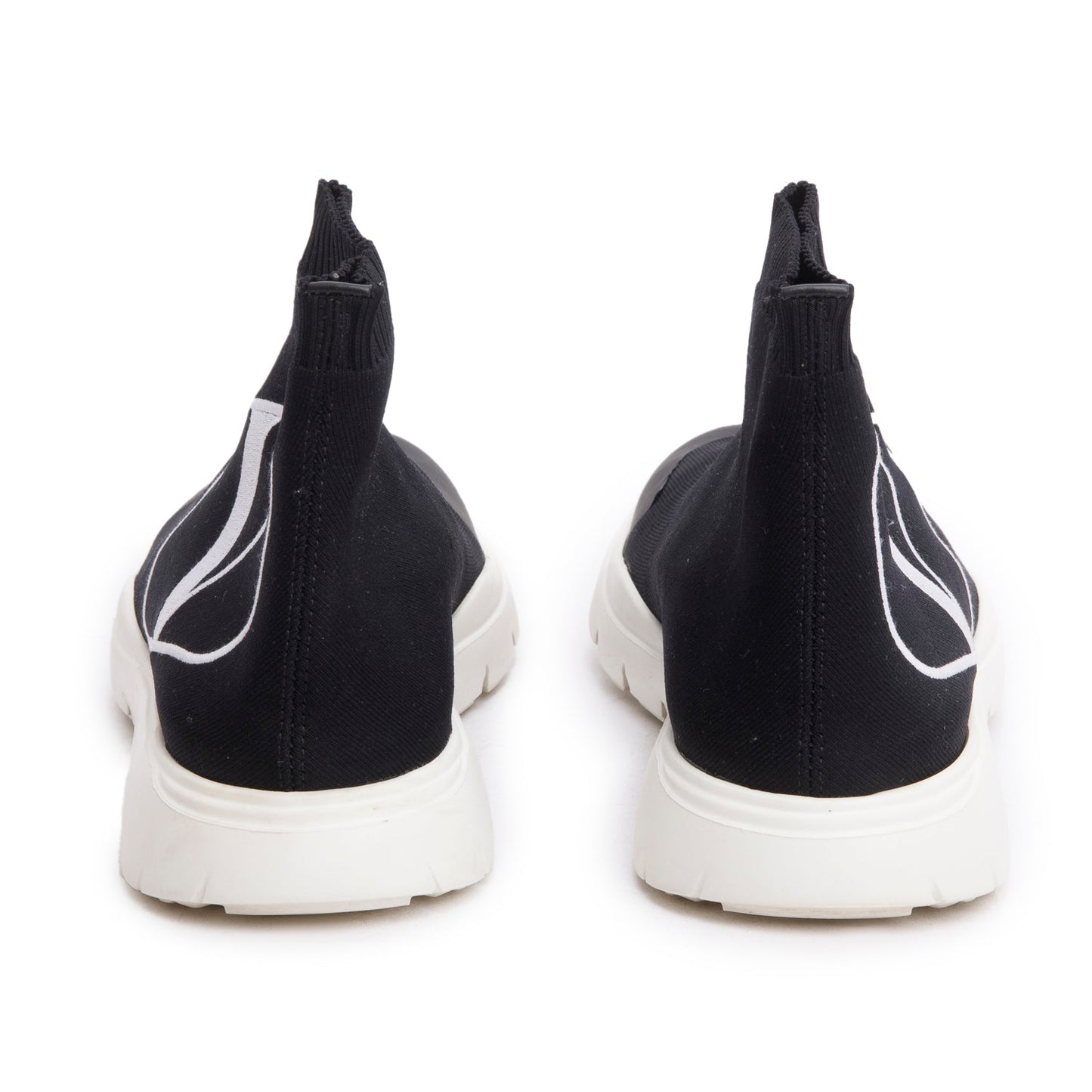 Valentino Black VLogo Embroidered Sock Sneakers, Size 38