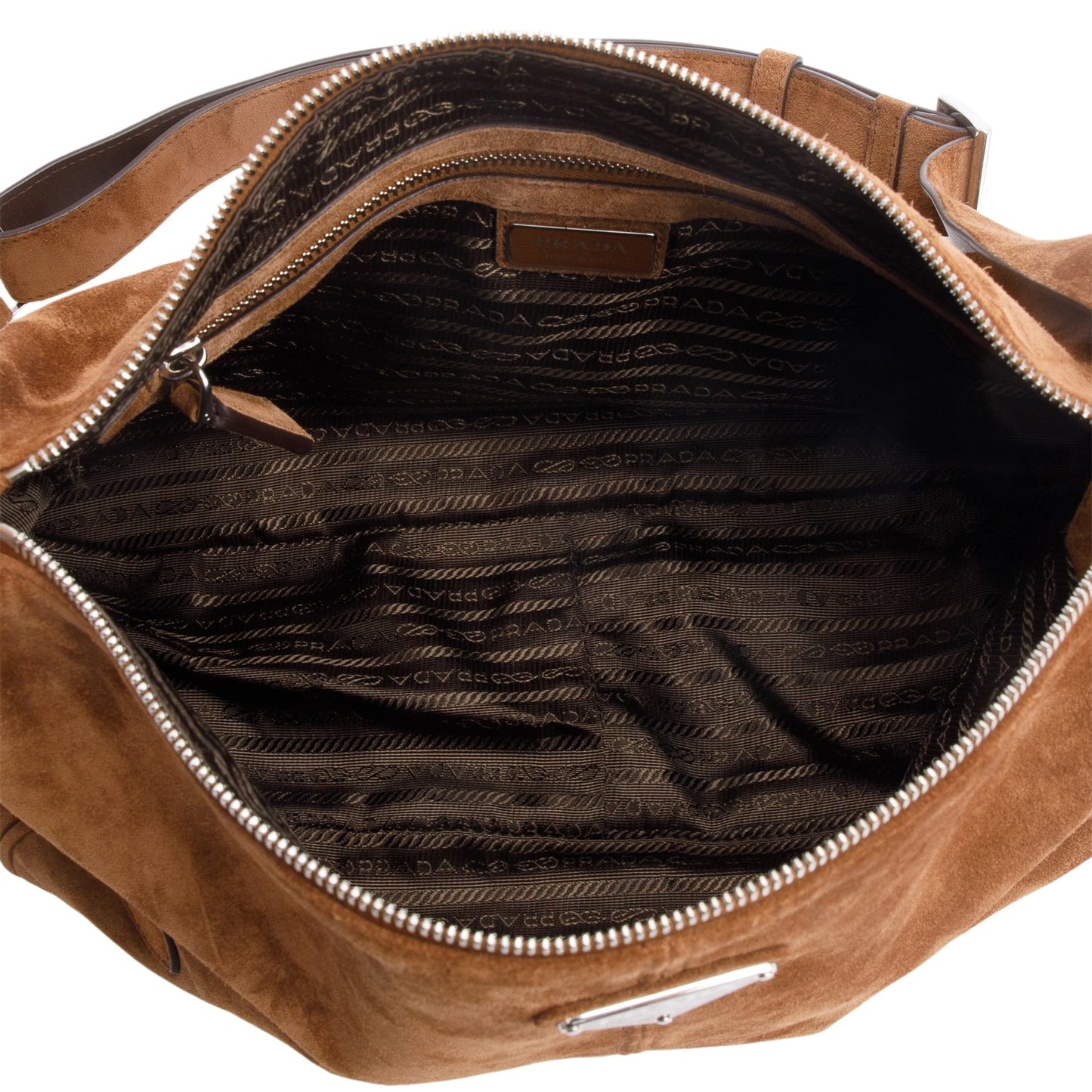 Prada Brown Suede Messenger Bag