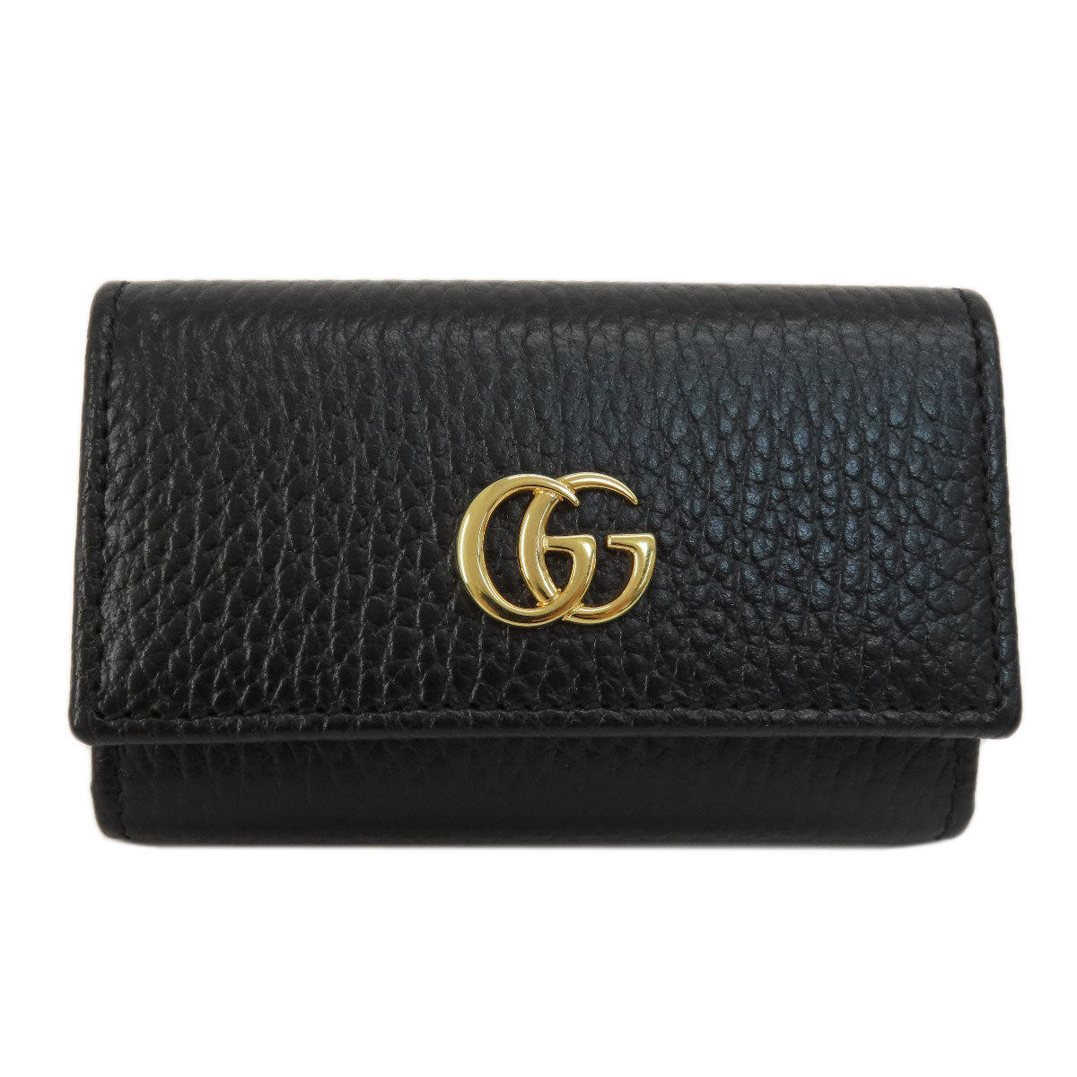 GUCCI Key case Key holder  456118 leather black GG Marmont Women