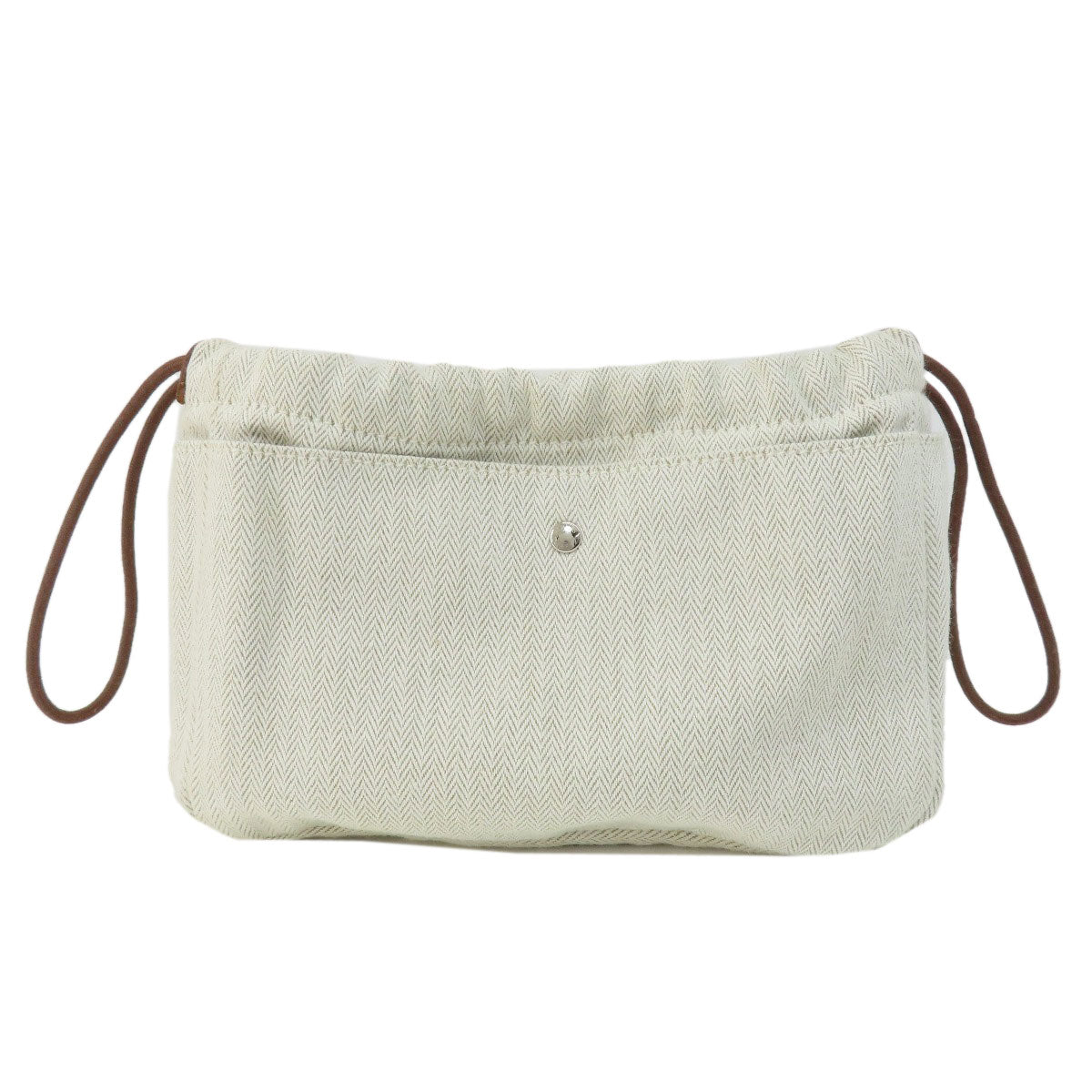 HERMES Cosmetics Pouch Towal chevron beige Foolby 20 Women