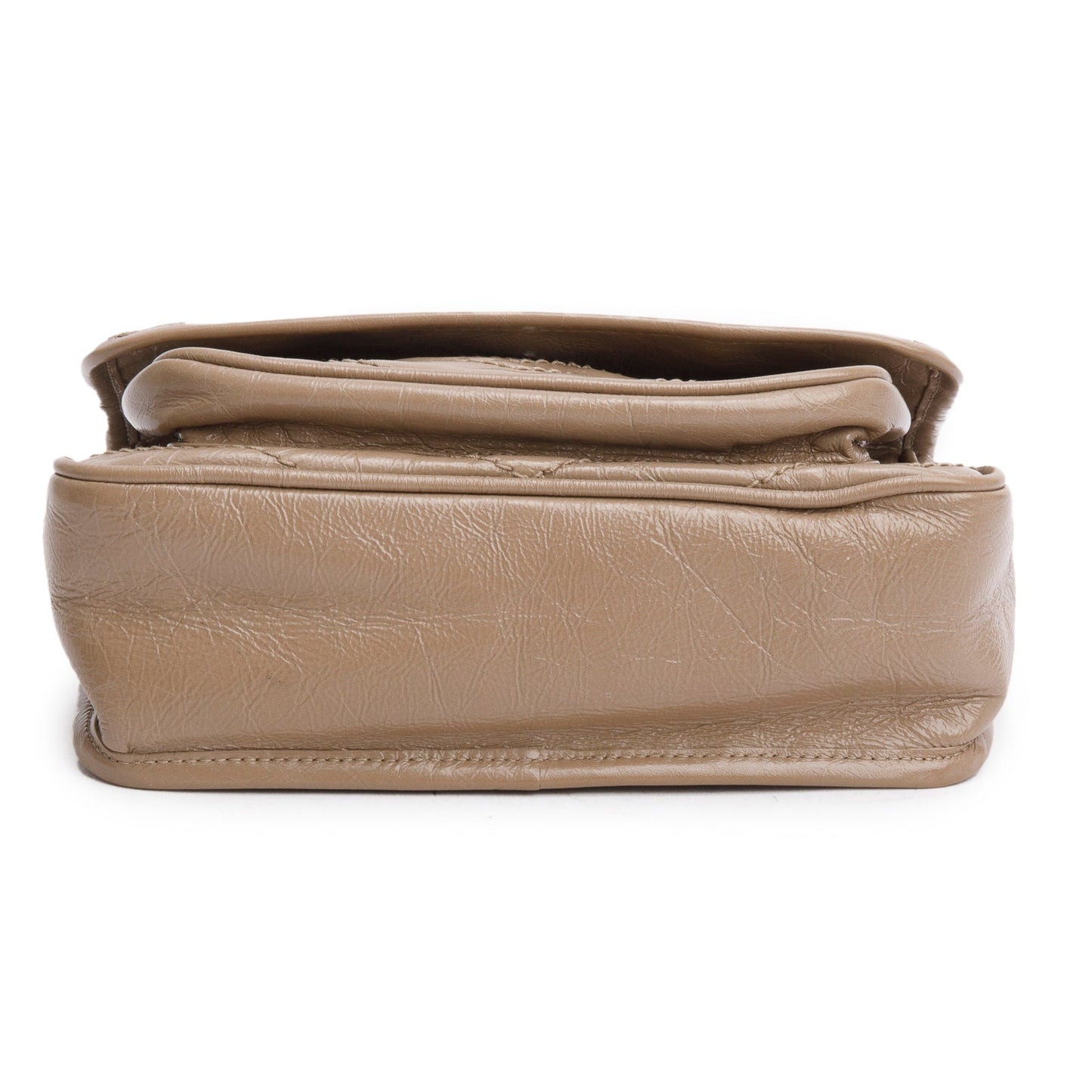 Saint Laurent Beige Crinkled Calfskin Matelasse Leather Baby Niki Shoulder Bag