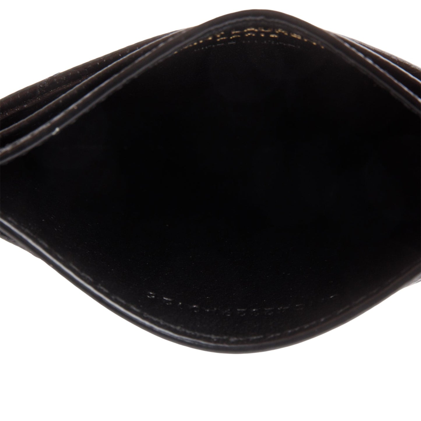 Saint Laurent 2025 Black Grain de Poudre Matelasse Chevron Leather Card Holder