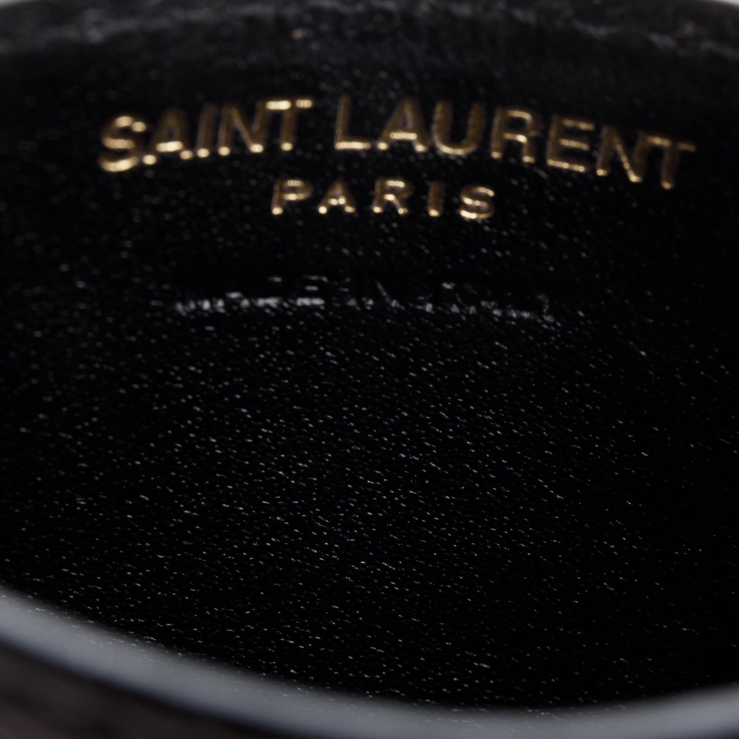 Saint Laurent 2025 Black Grain de Poudre Matelasse Chevron Leather Card Holder