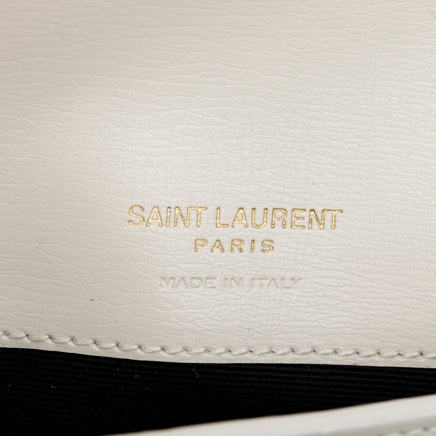 Saint Laurent 2024 White Smooth Leather Cassandre Phone Holder Bag