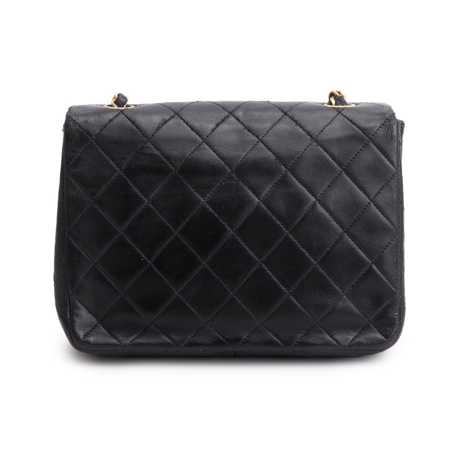 Chanel Vintage Black Lambskin Quilted Mini Square Flap Bag