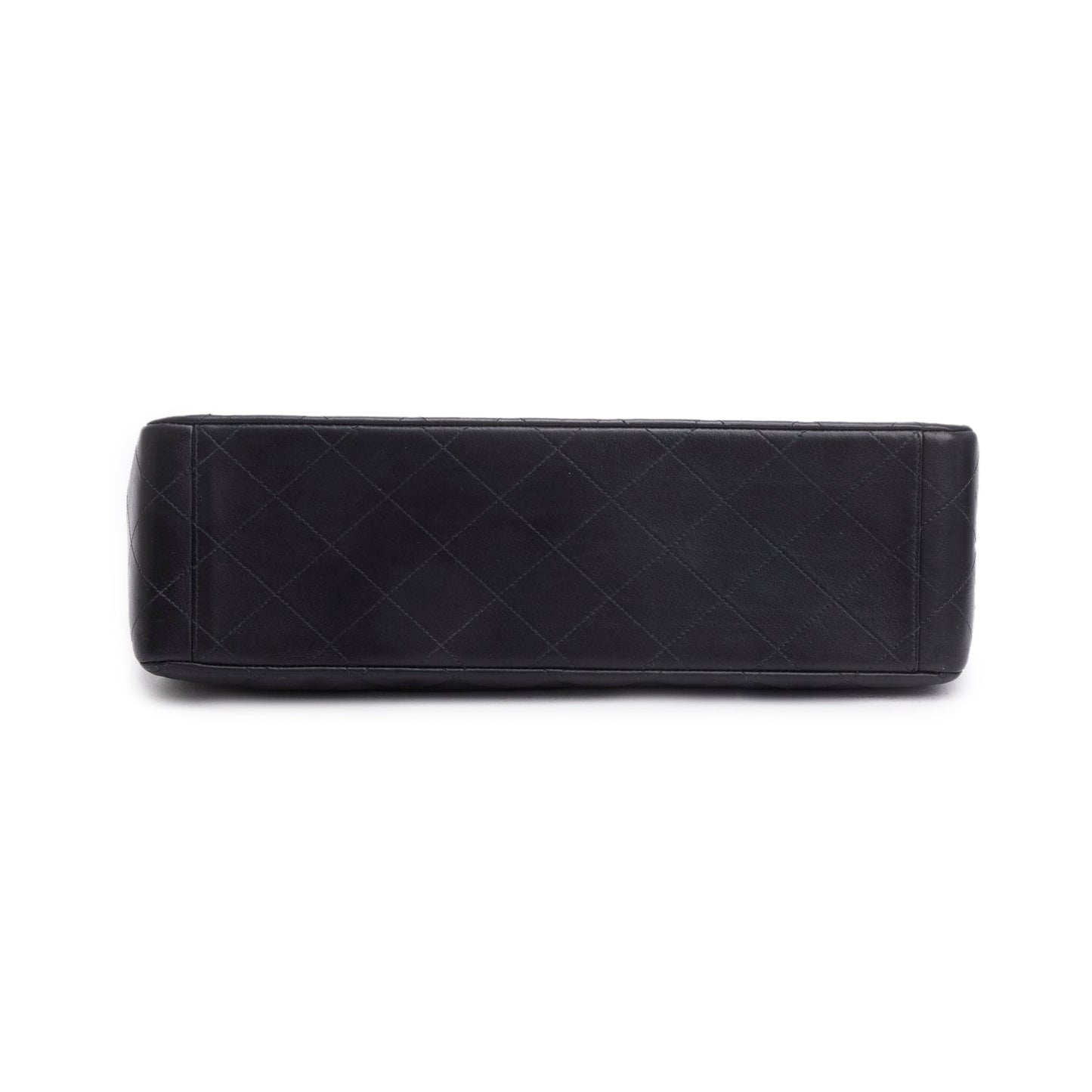 Chanel Vintage Black Lambskin Quilted Jumbo XL Flap