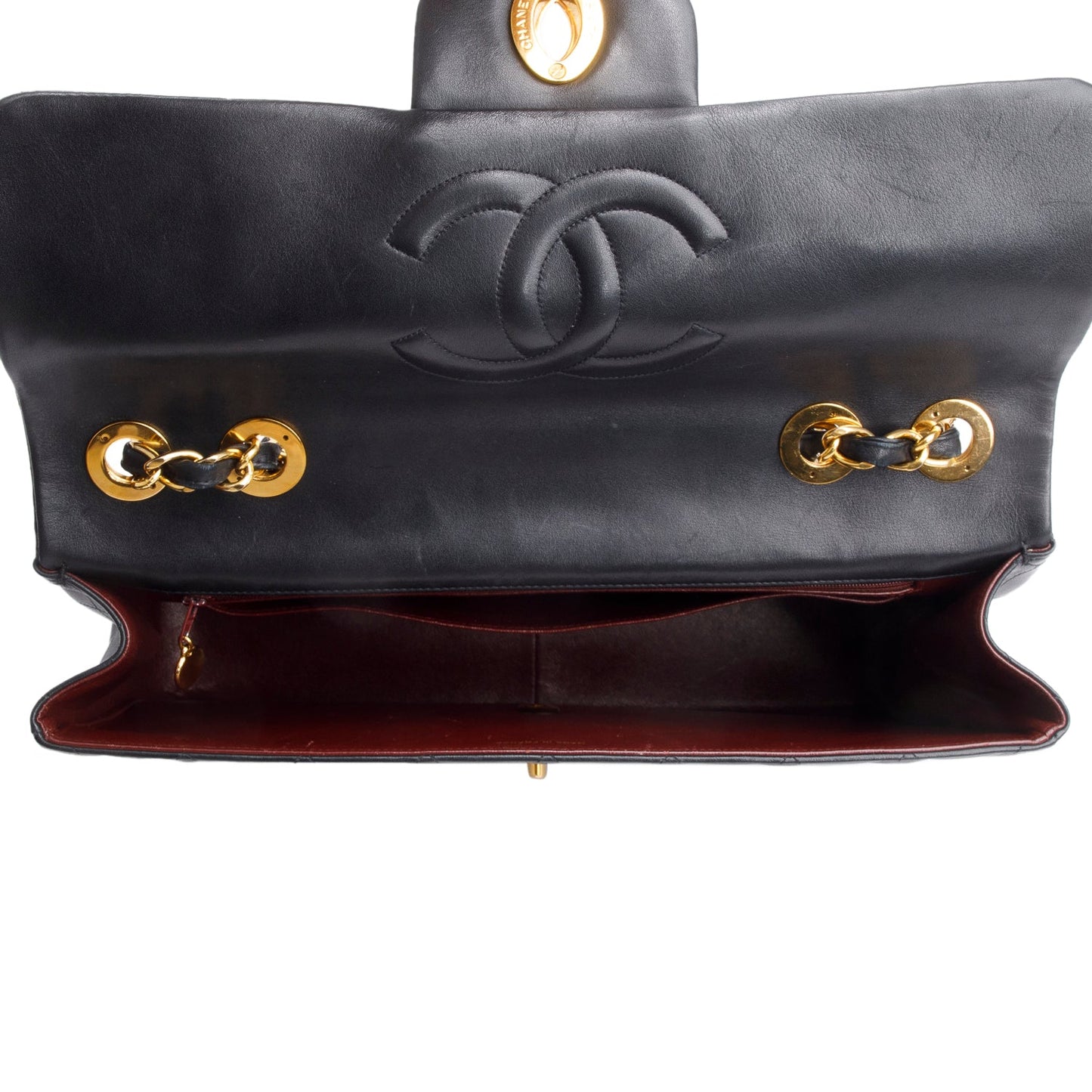 Chanel Vintage Black Lambskin Quilted Jumbo XL Flap