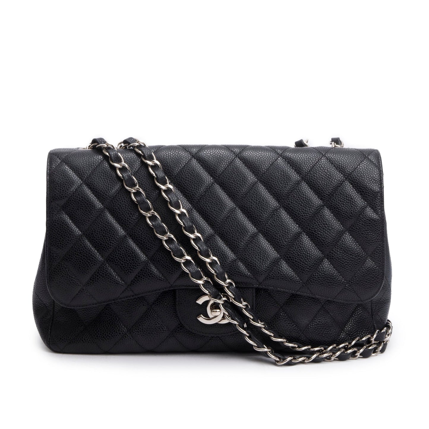 Chanel Black Caviar Jumbo Single Flap Bag