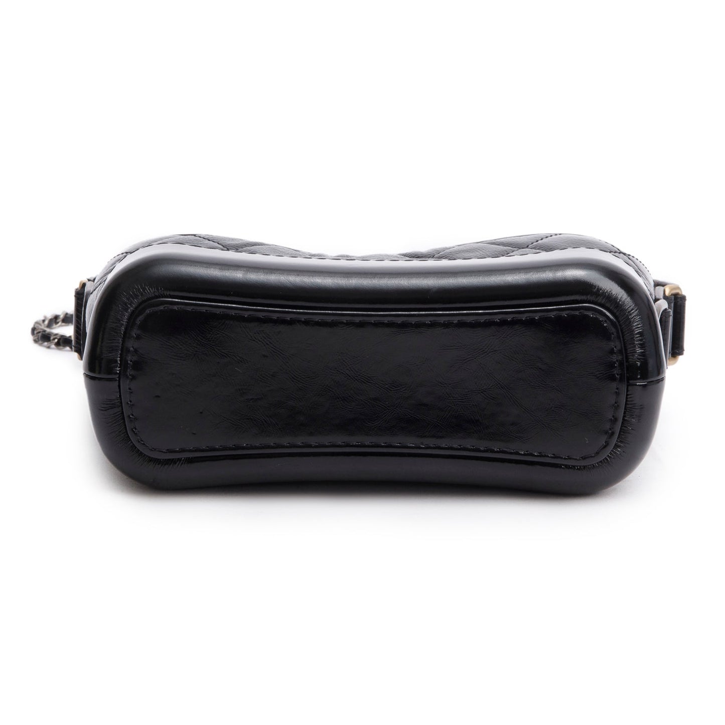 Chanel 2020 Black Patent Leather Aged Lambskin Small Gabrielle Hobo