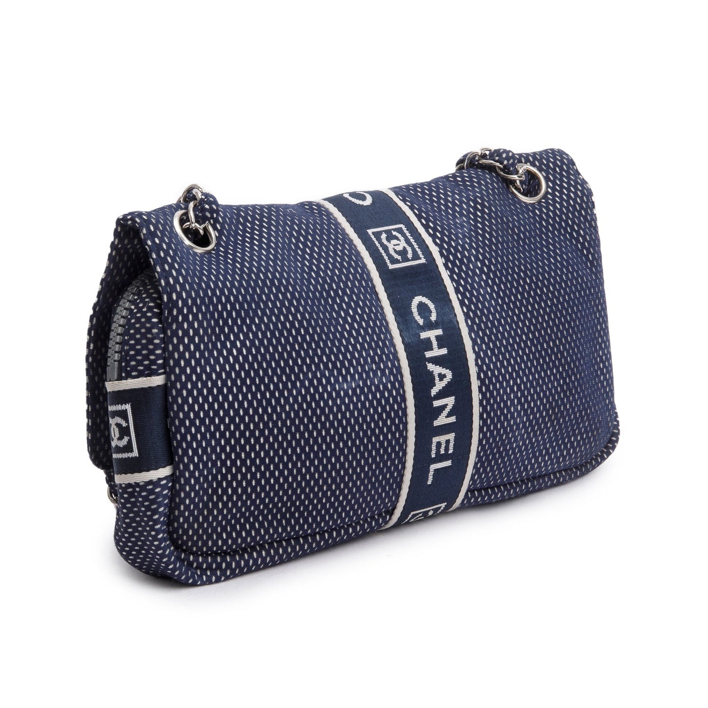 Chanel Blue Nylon Sport Ligne Flap Bag