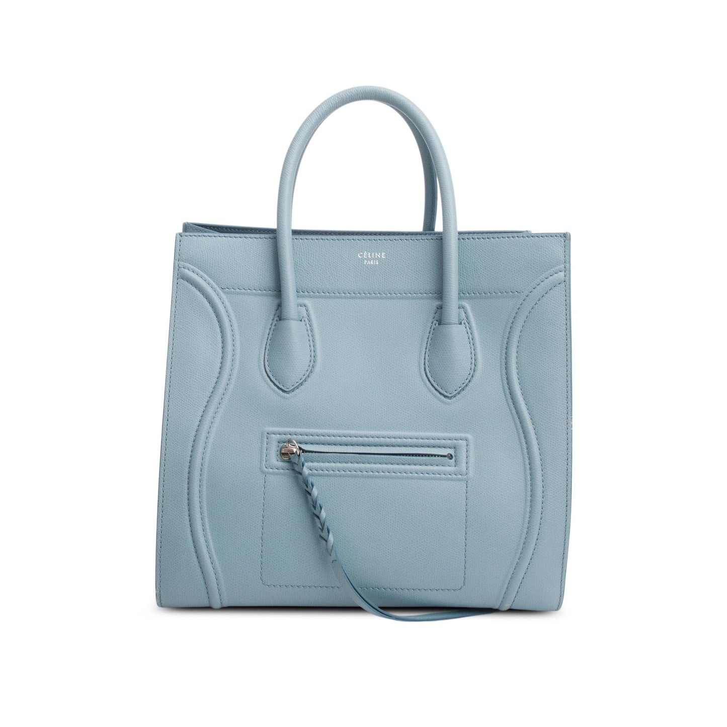 Celine Blue Grained Calfskin Medium Phantom Luggage