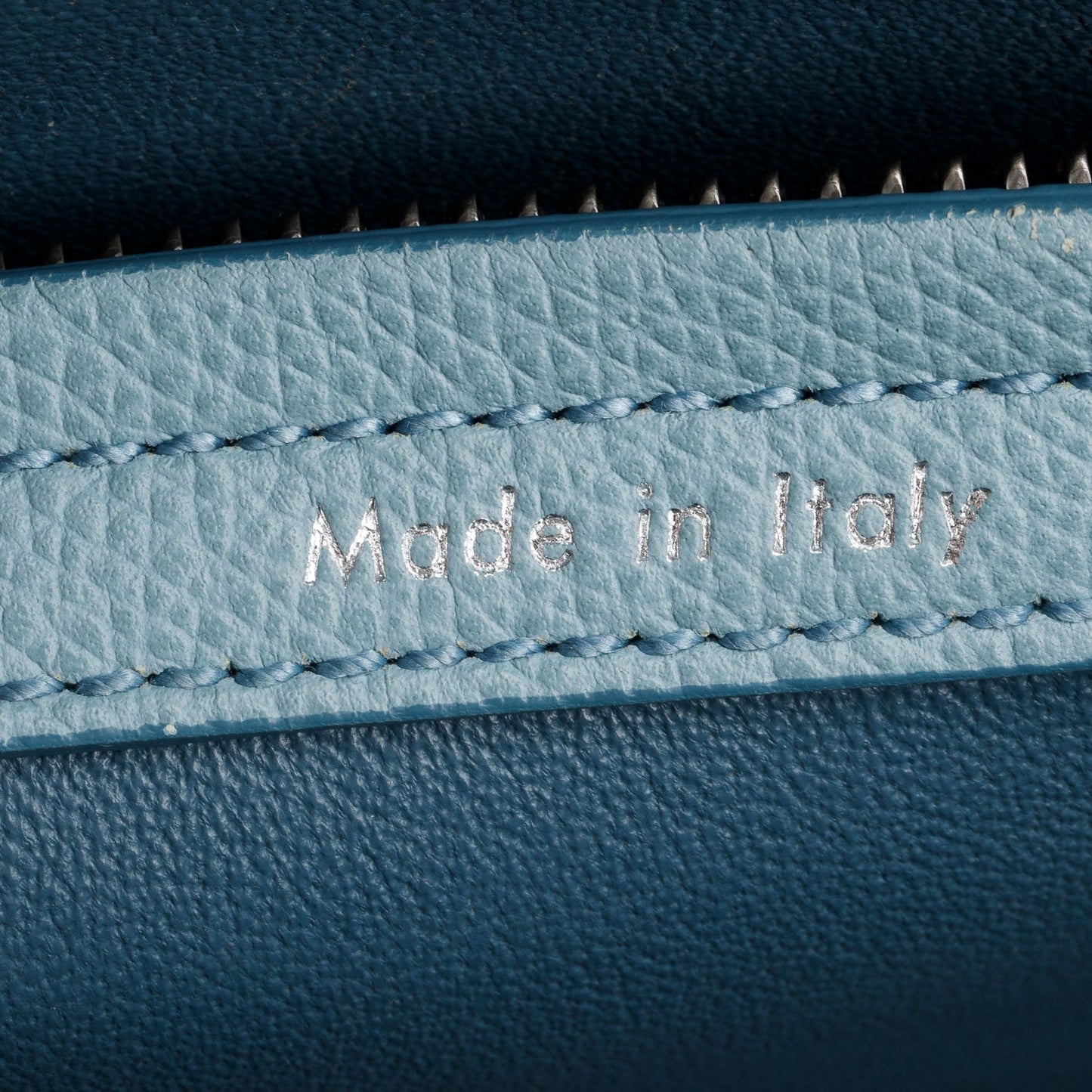 Celine Blue Grained Calfskin Medium Phantom Luggage