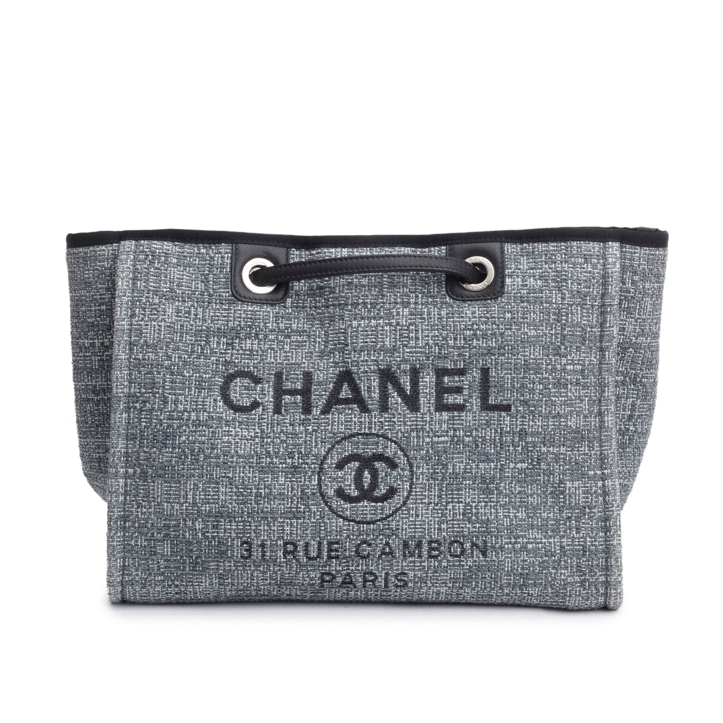 Chanel Grey Tweed Small Deauville Shopping Tote