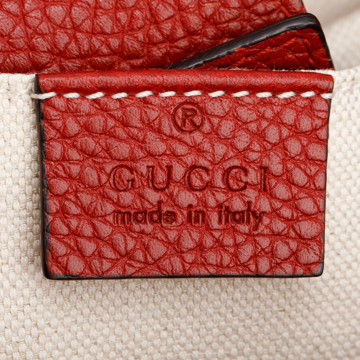 Gucci Red Calfskin Mini Bamboo Shopper Tote