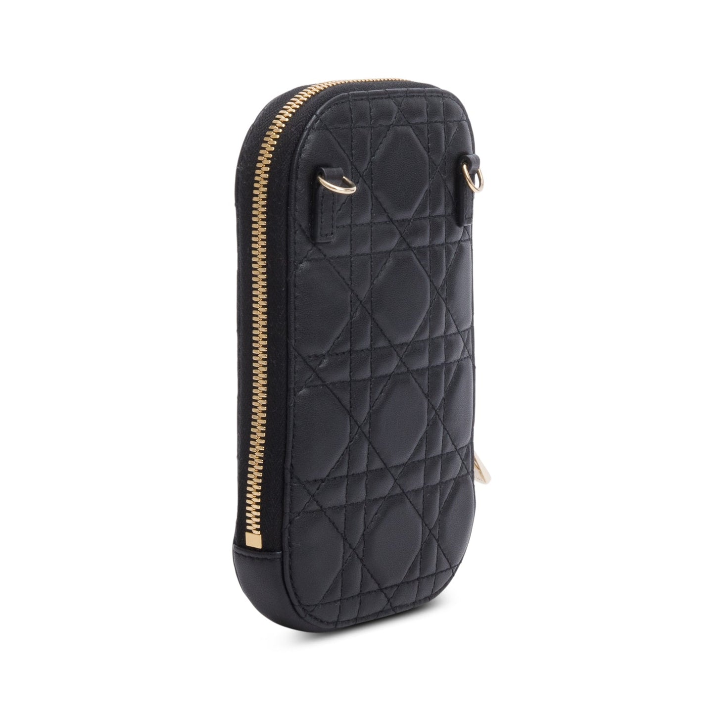Christian Dior 2020 Black Cannage Lambskin Lady Dior Call'in Dior Phone Holder
