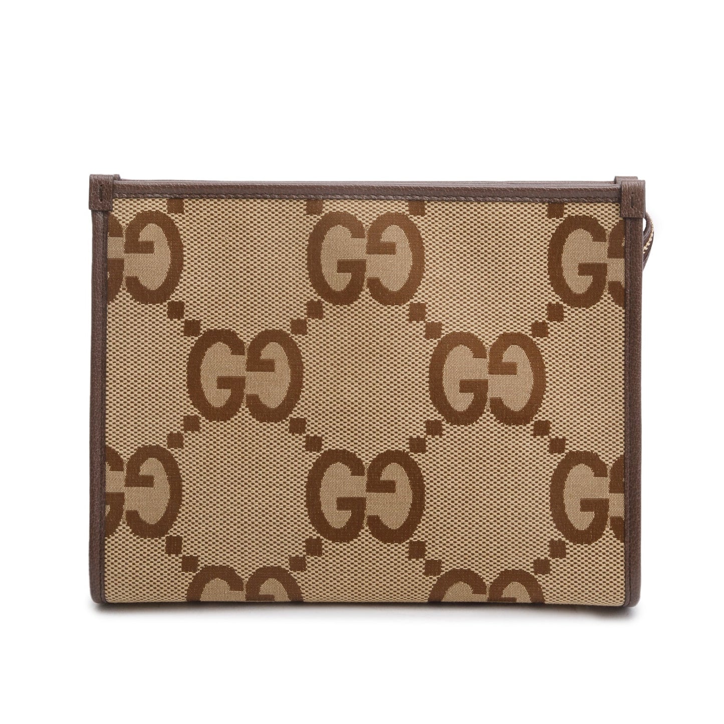 Gucci Brown Monogram Jumbo GG Dollar Calfskin Pouch