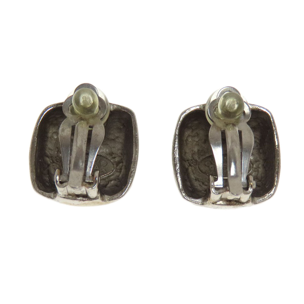 CHANEL Earring metallic Silver COCO Mark