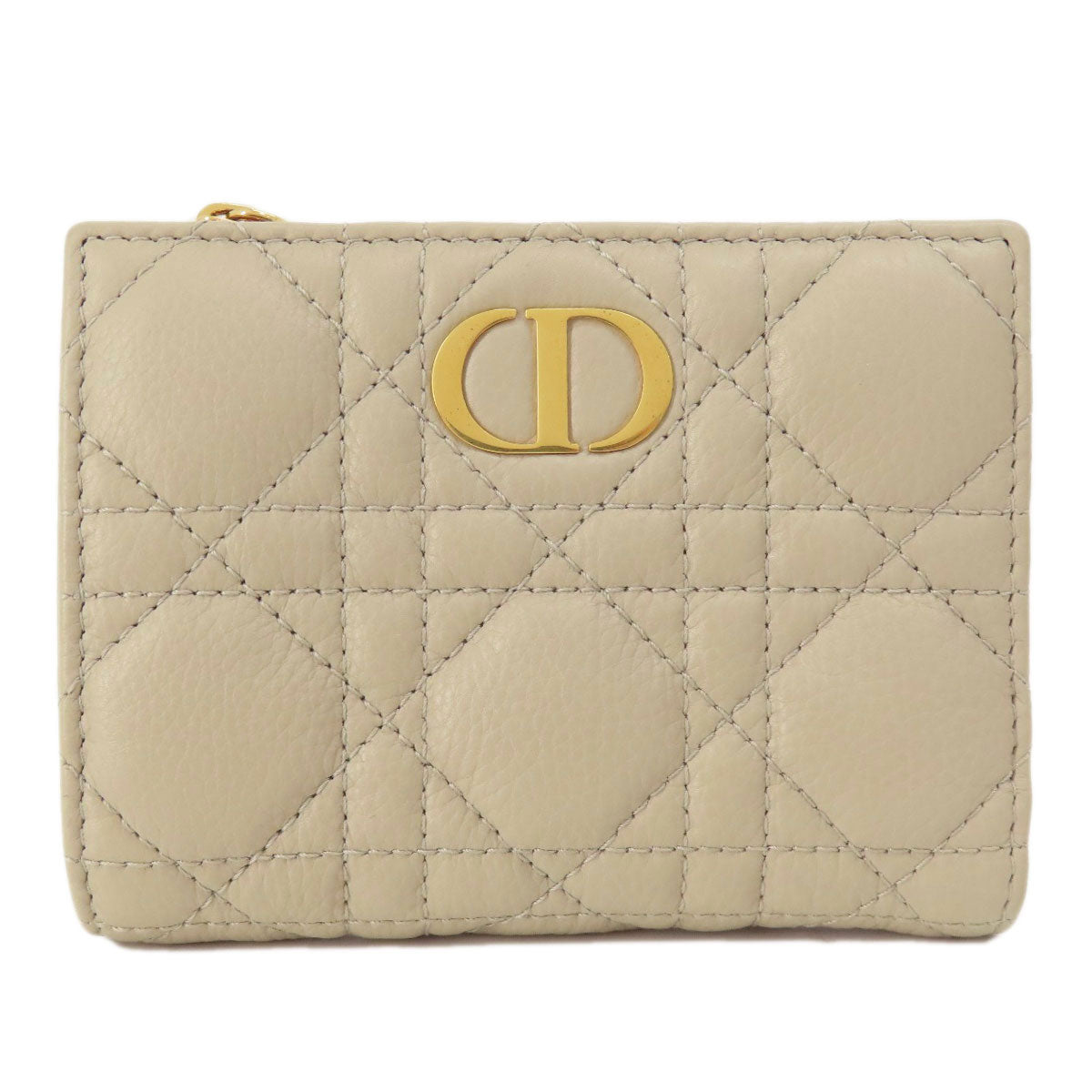 Christian Dior Bifold Wallet leather beige Dior Caro Dahlia wallet