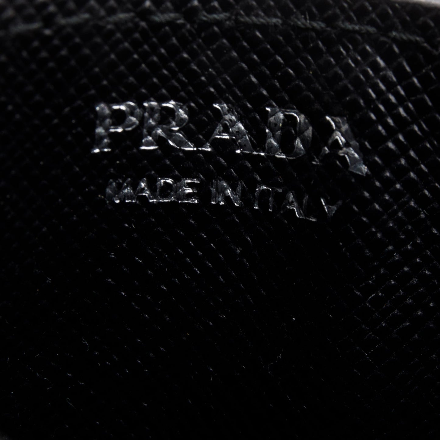 Prada 2020 Black Saffiano Leather Triangle Card Case