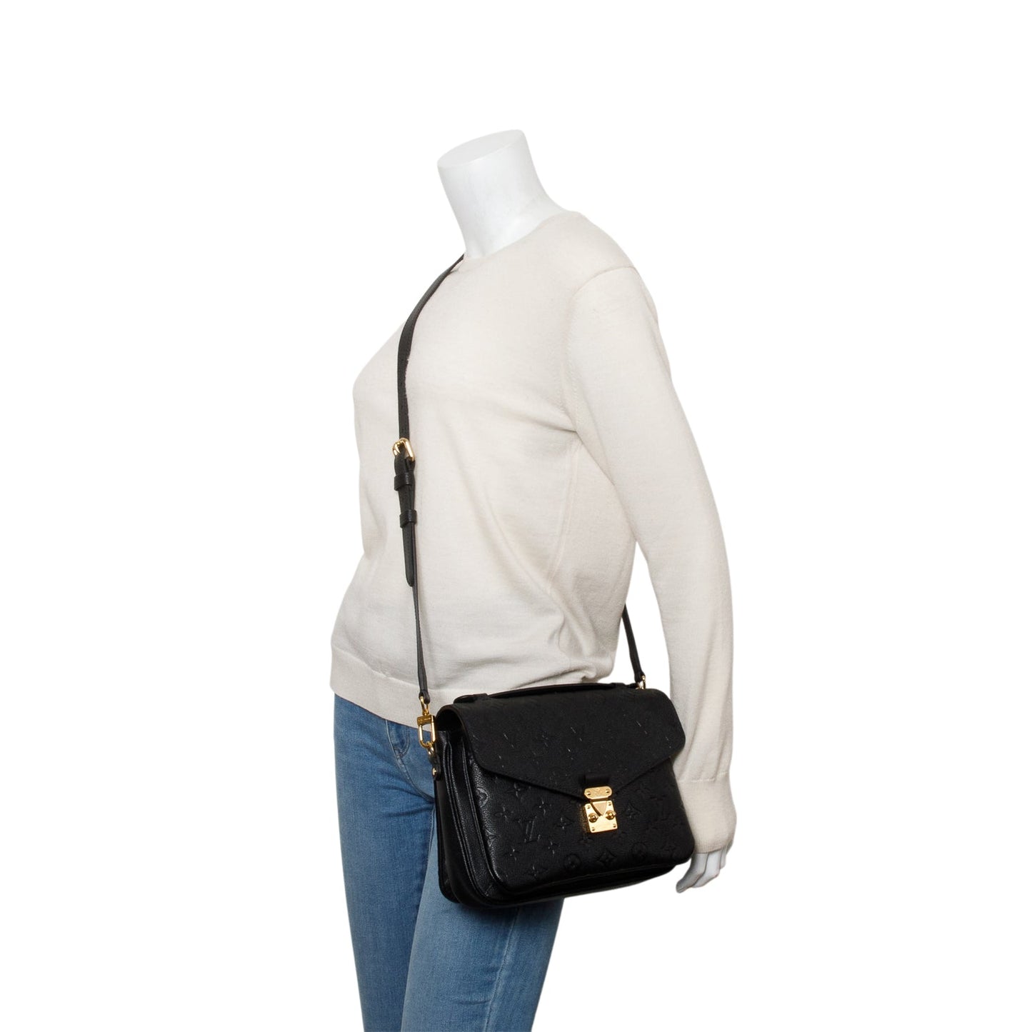 Louis Vuitton Black Monogram Empreinte Leather Pochette Metis
