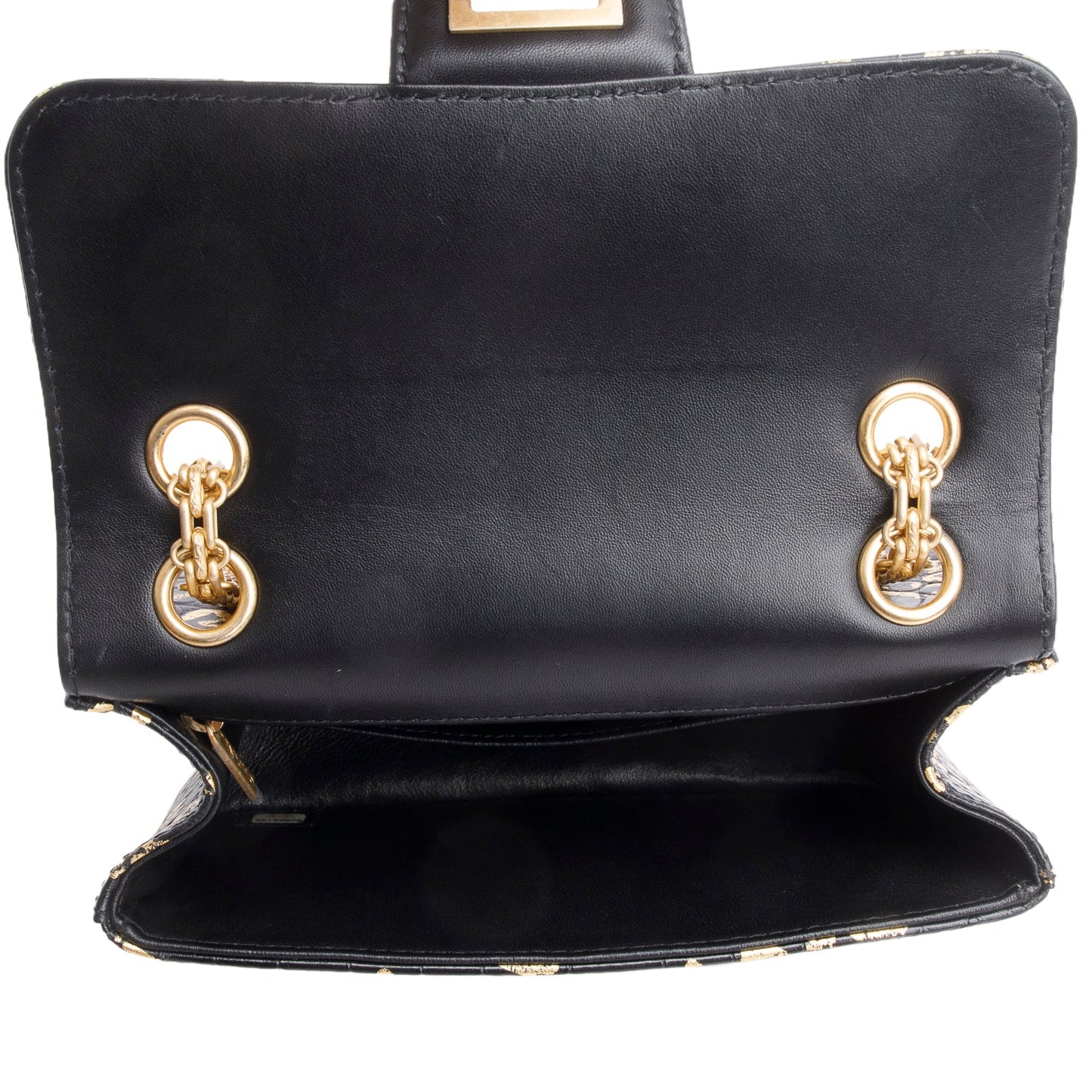 Chanel Black Calfskin Croc Embossed Grafitti 2.55 Mini Reissue Flap Bag