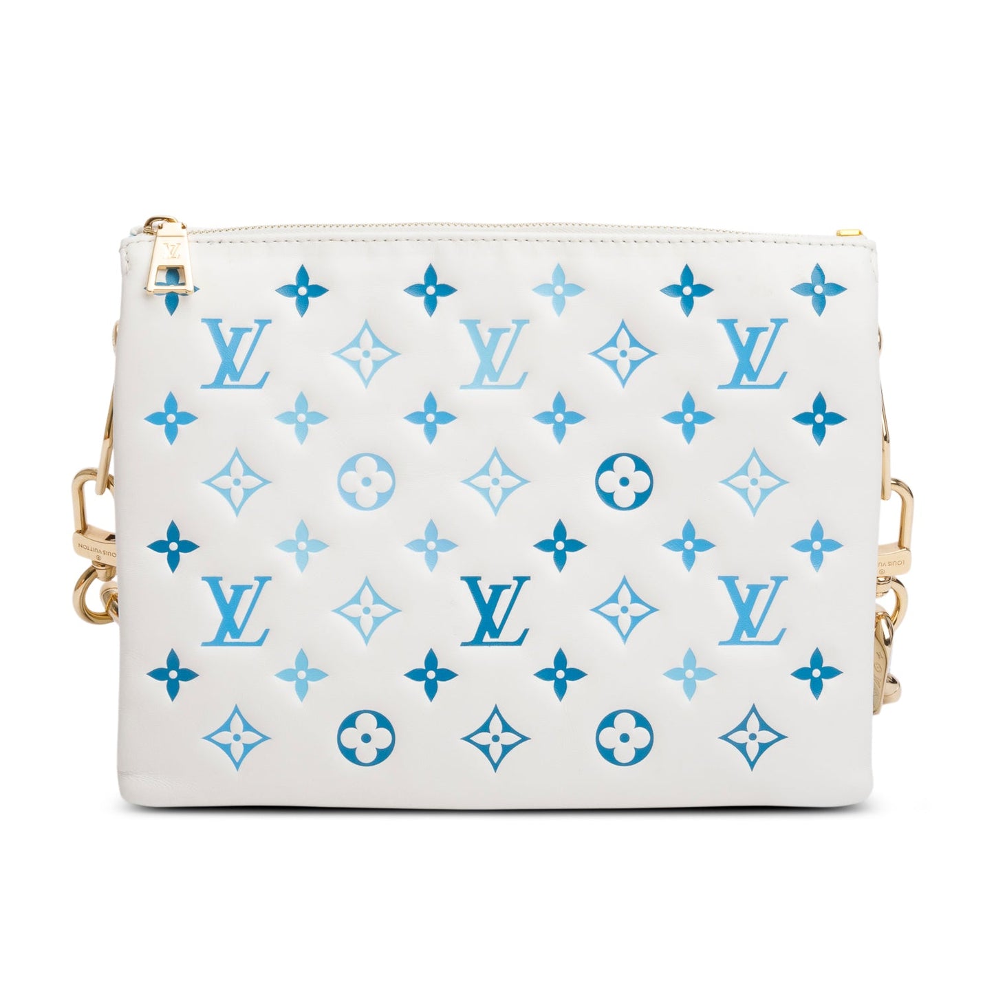 Louis Vuitton 2024 White Lambskin Embossed Monogram By The Pool Coussin PM
