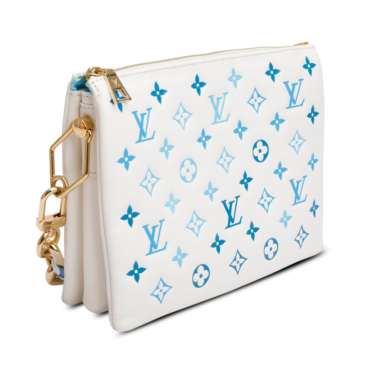 Louis Vuitton 2024 White Lambskin Embossed Monogram By The Pool Coussin PM