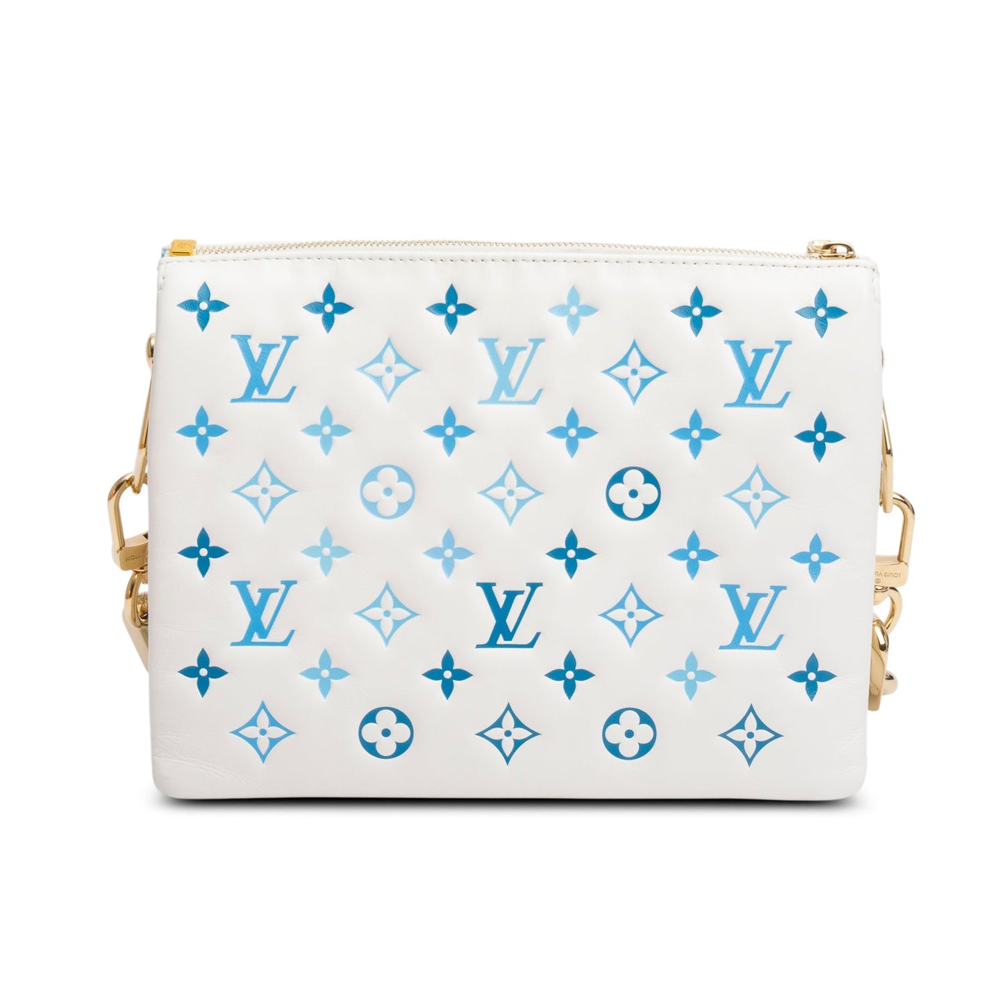 Louis Vuitton 2024 White Lambskin Embossed Monogram By The Pool Coussin PM