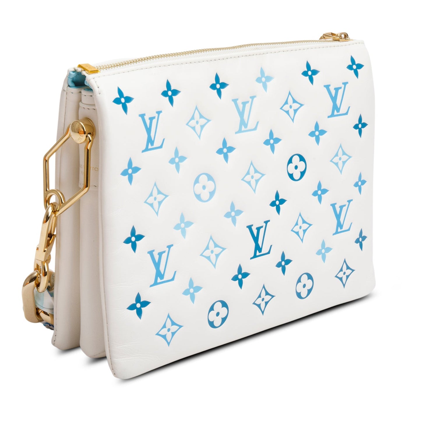 Louis Vuitton 2024 White Lambskin Embossed Monogram By The Pool Coussin PM