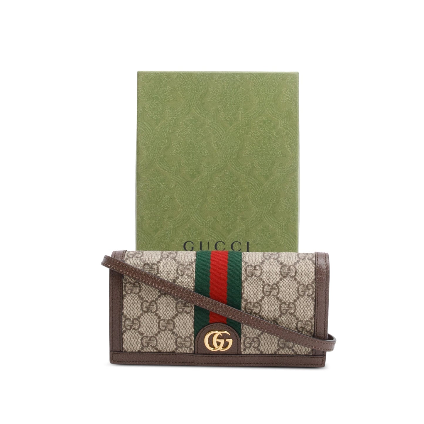 Gucci GG Supreme Monogram Web Ophidia Wallet on Chain