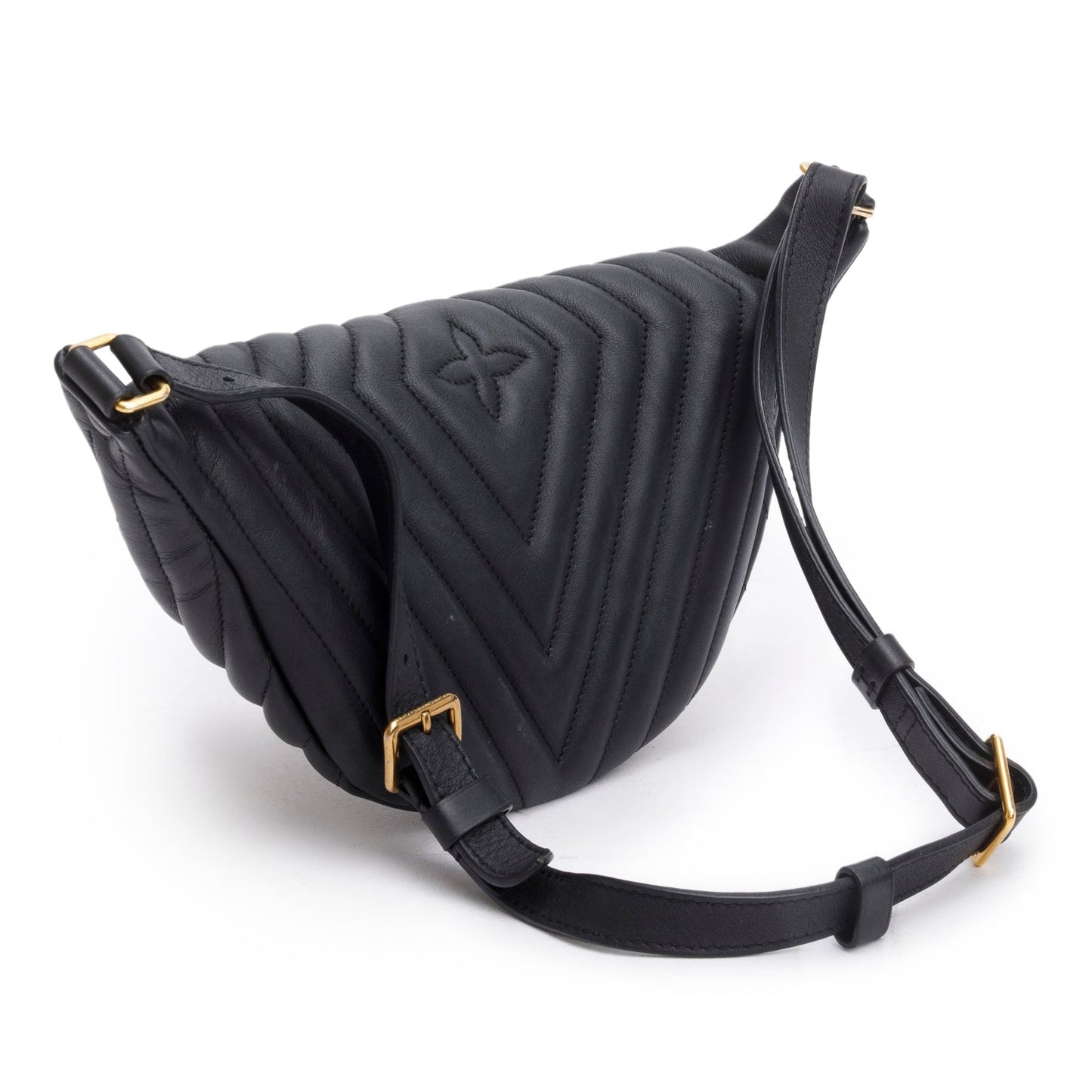 Louis Vuitton Black Cowhide Leather New Wave Belt Bag