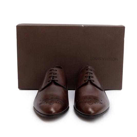 Louis Vuitton Brown Leather Mayflower Derby Shoes, Men's Size 8.5