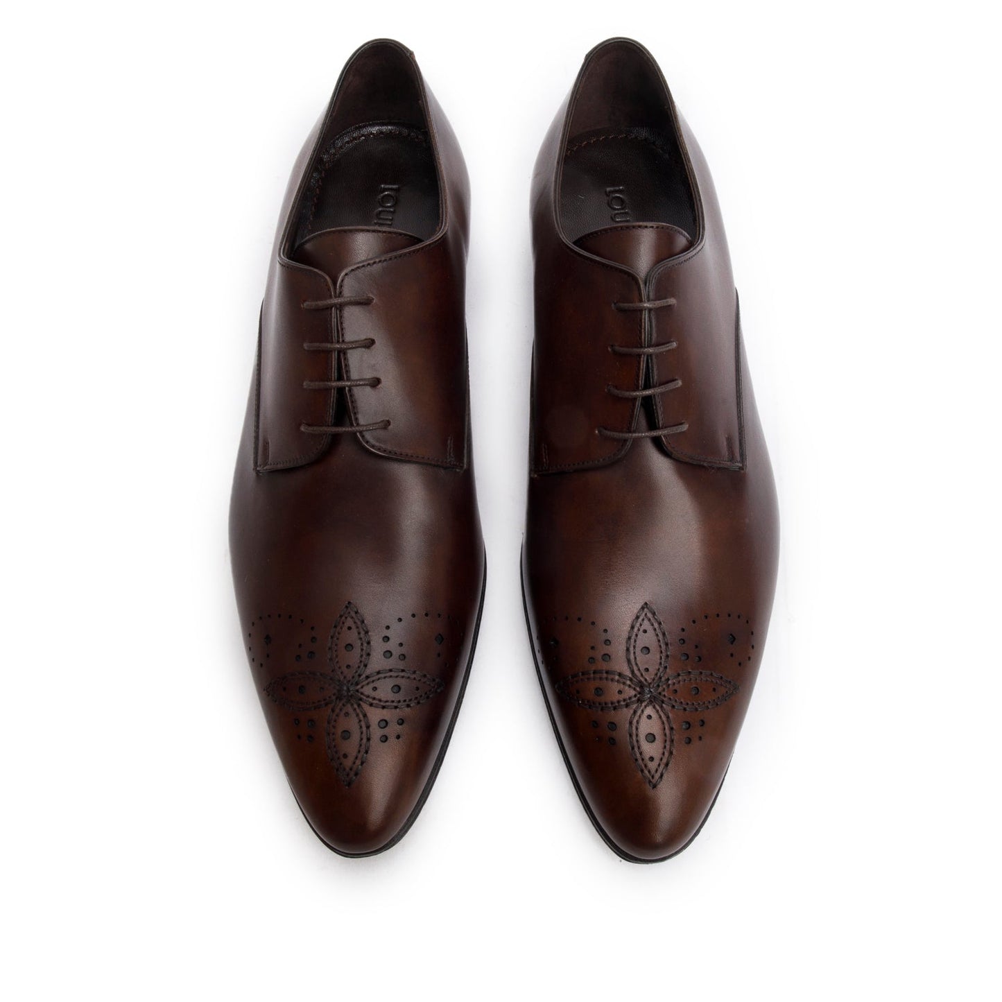 Louis Vuitton Brown Leather Mayflower Derby Shoes, Men's Size 8.5