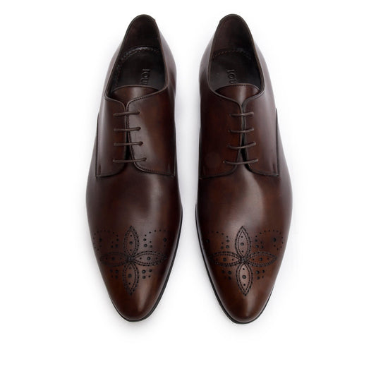 Louis Vuitton Brown Leather Mayflower Derby Shoes, Men's Size 8.5