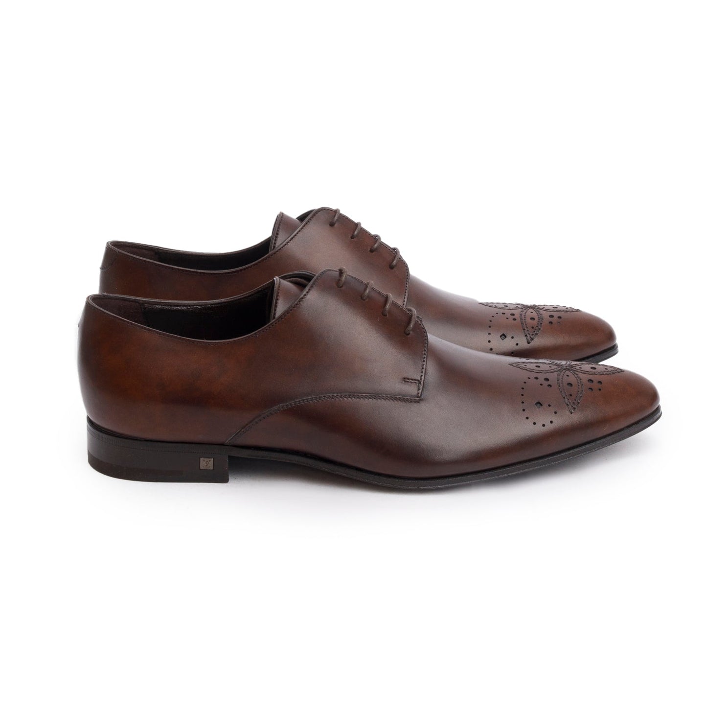 Louis Vuitton Brown Leather Mayflower Derby Shoes, Men's Size 8.5