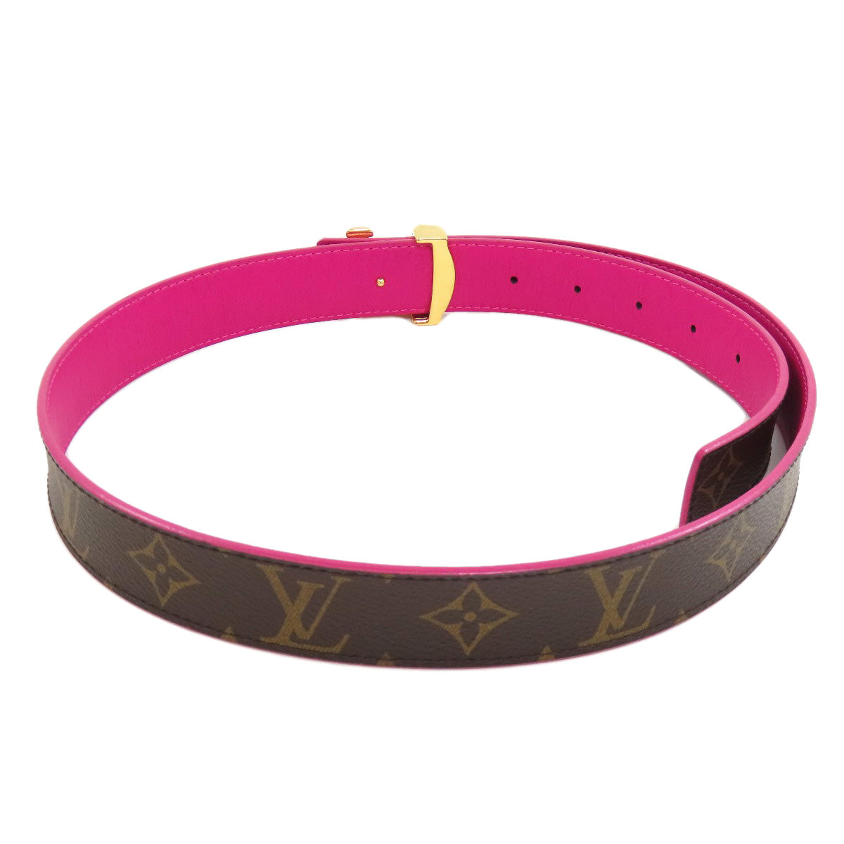 LOUIS VUITTON belt M0256 Monogram canvas Brown Suntur LV Initials Women