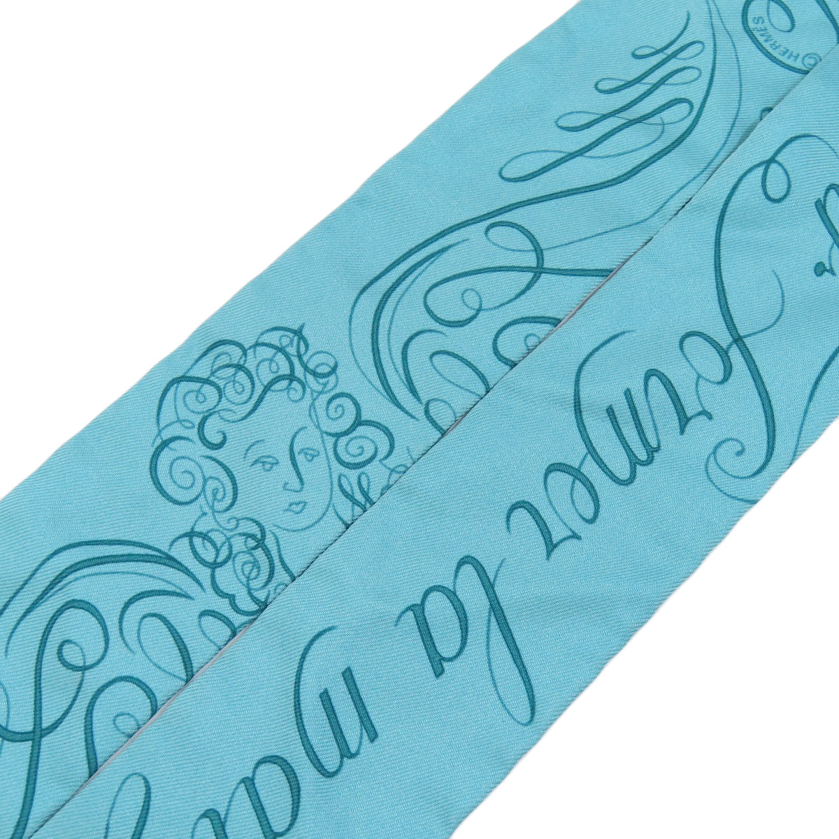HERMES scarf silk blue Twilly Women