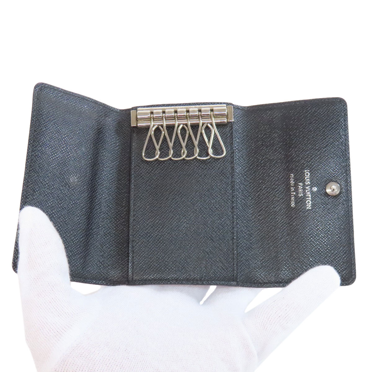 LOUIS VUITTON Key case Key holder M62662 Damier canvas black Multicles6