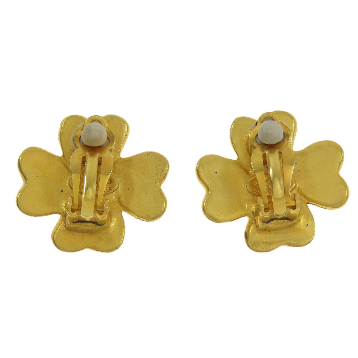 CHANEL Earring metallic gold COCO Mark Clover