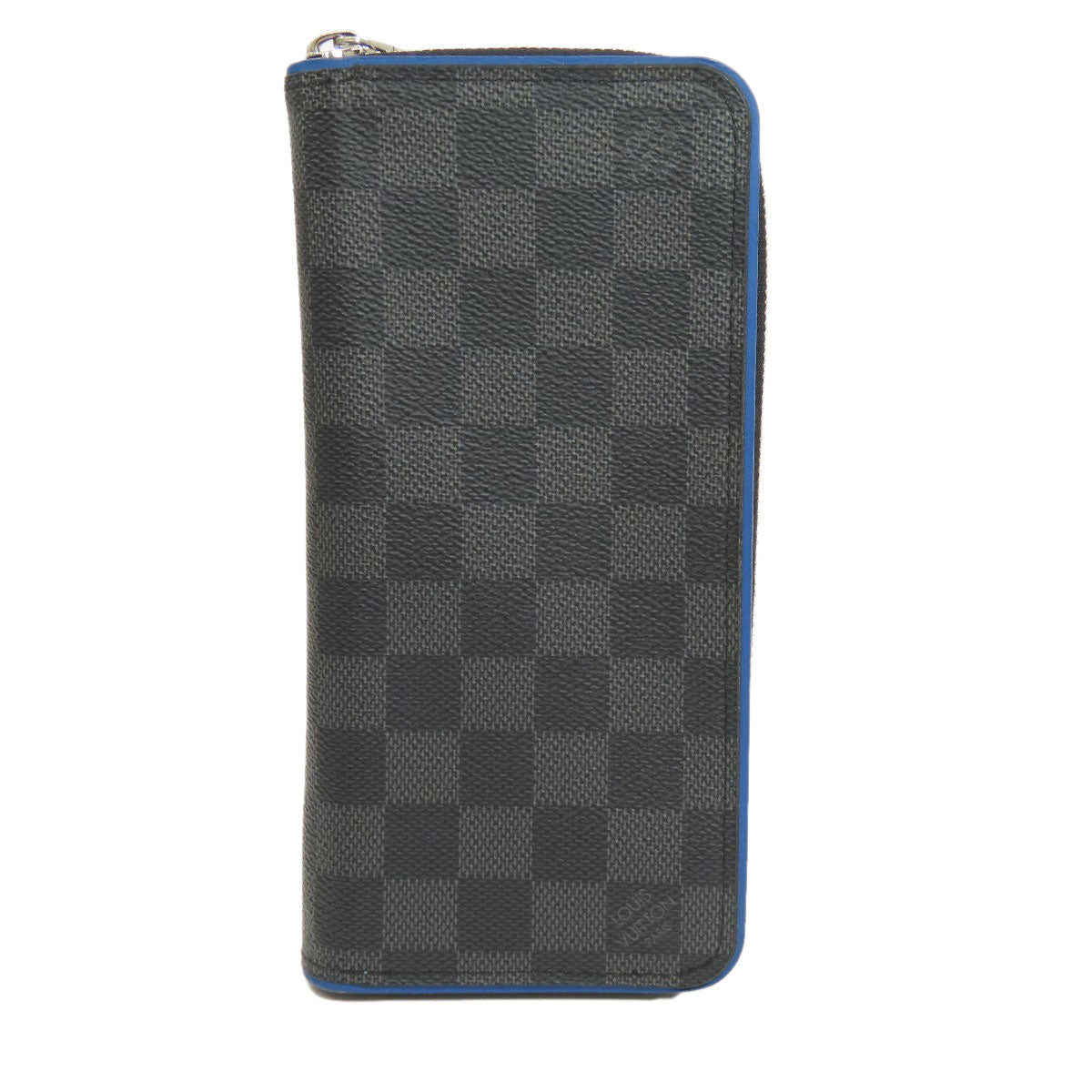 LOUIS VUITTON Long Wallet Purse N64436 Damier canvas black Zippy wallet  Vertical mens