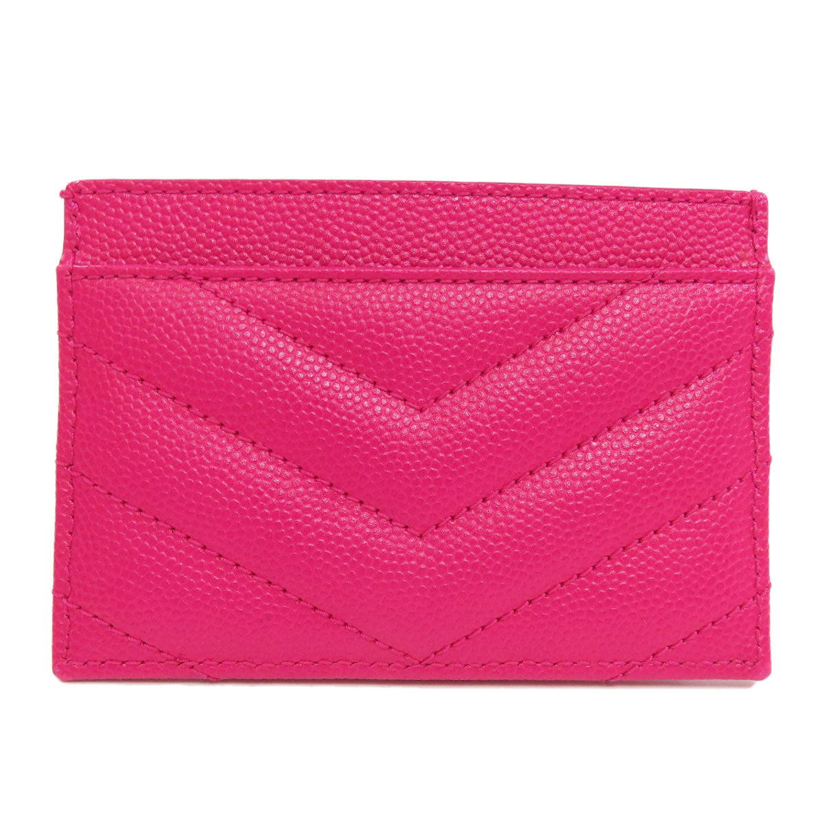 YVES SAINT LAURENT Card Case leather pink logo Women