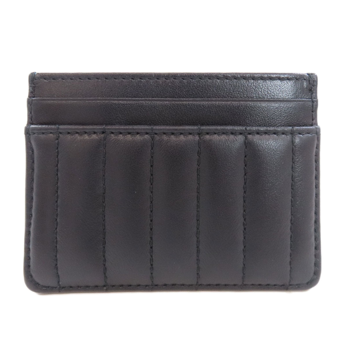 BURBERRY Card Case leather black logo Women(Unisex)