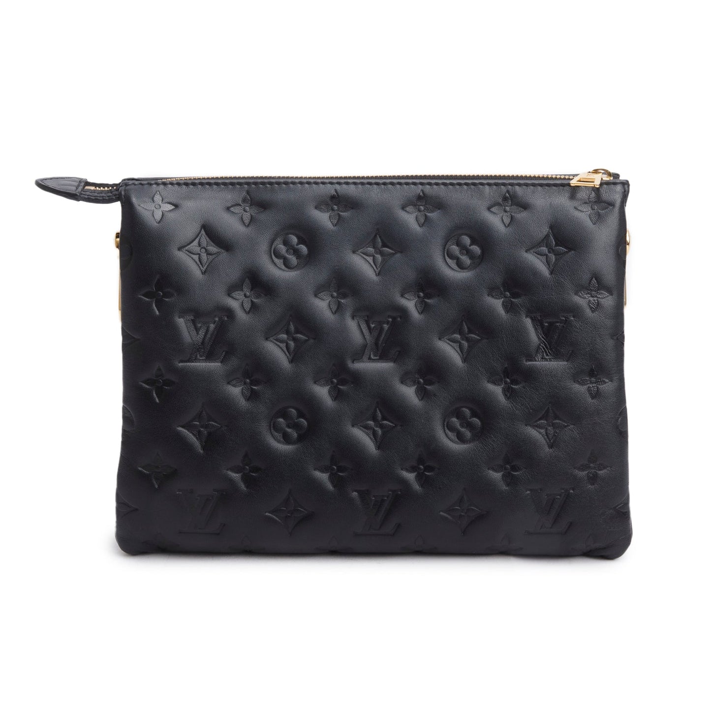 Louis Vuitton 2021 Black Monogram Embossed Lambskin Leather Coussin PM