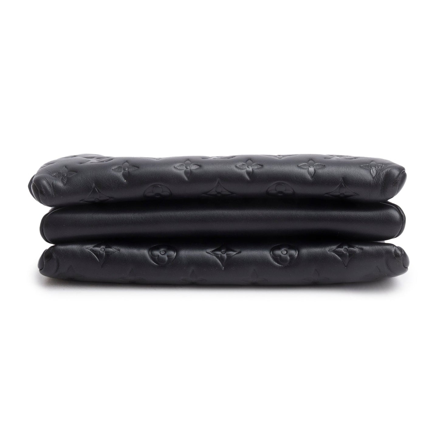 Louis Vuitton 2021 Black Monogram Embossed Lambskin Leather Coussin PM
