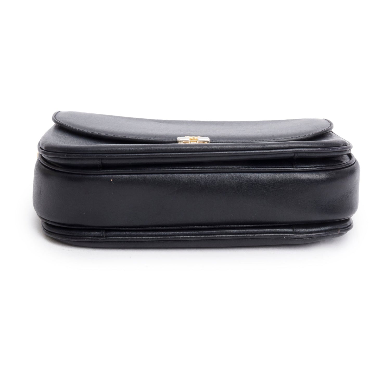Celine Vintage Black Leather Horse Carriage Shoulder Bag