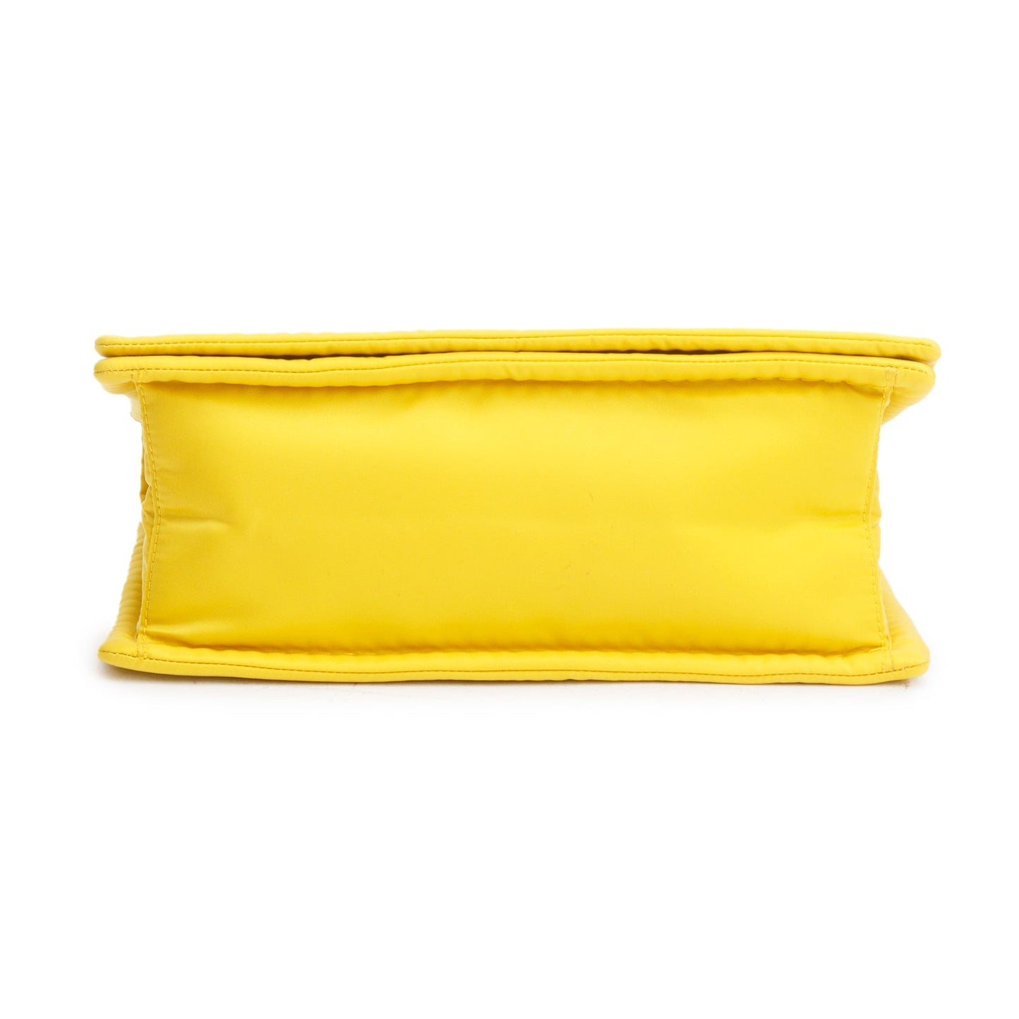 Prada Yellow Nylon Tessuto Chain Flap Bag